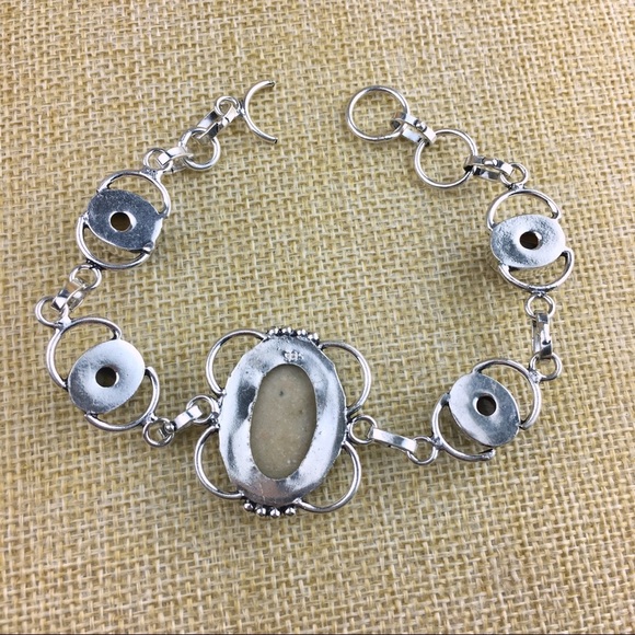 New Abalone & Tigers Eye Gemstone Silver Overlay Bracelet 7 1/4 & 8 - Picture 7 of 8